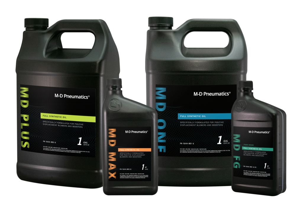 Black jugs of MD Plus, MD Max, MD One and MD FG lubricants