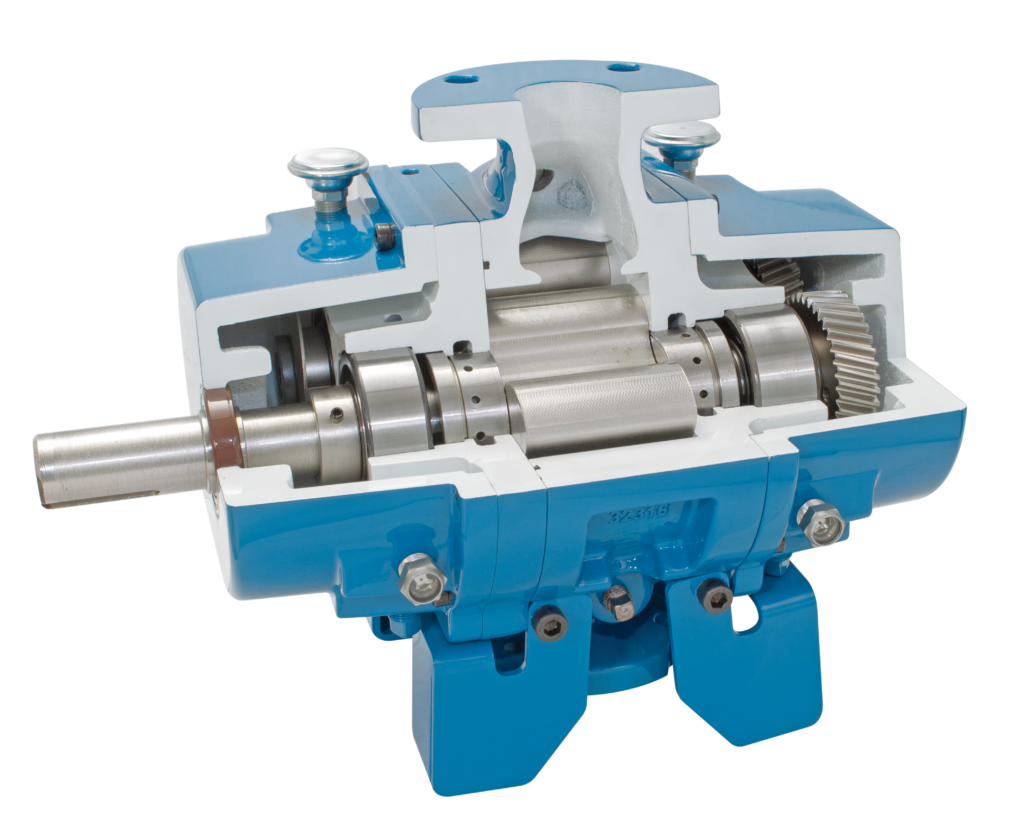 M-D Pneumatics positive displacement blower and vacuum pump QX series cutaway